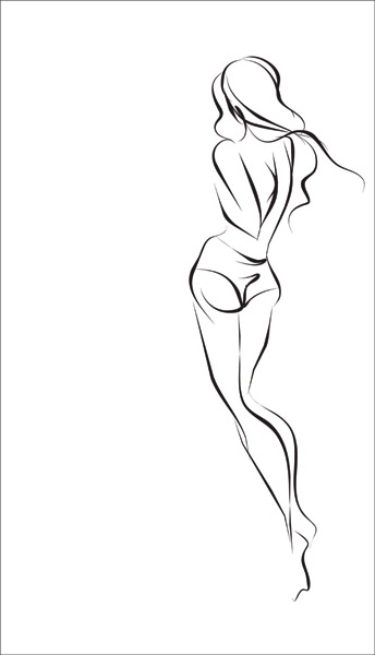 Line Art Woman Body Vector : Outline Female Bodybuilder Stock Vector